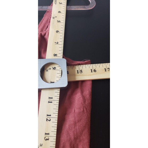 Daisy & Delilah Tank Top L Mauve Lace Eyelet Button Cropped Dainty Coquette - Picture 9 of 10